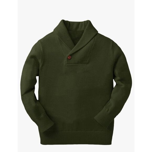 Makkrom Toddler Baby Boy Girl Shawl Collar Pullover Cable Sweaters Knit V Neck - Picture 1 of 6